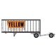 28′ Pup Van Trailer with Converter Dolly - Assembled -- Yellow 4 (white, Orange Stripe Billboard , N, Trainworx Inc 4288504