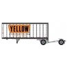 28′ Pup Van Trailer with Converter Dolly - Assembled -- Yellow 4 (white, Orange Stripe Billboard , N, Trainworx Inc 4288504