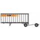 28′ Pup Van Trailer with Converter Dolly - Assembled -- Yellow 1 (white, Orange Stripe Narrow Let, N, Trainworx Inc 4288501