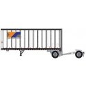 28′ Pup Van Trailer with Converter Dolly - Assembled -- YRC Worldwide 2 (white, orange, blue, gra, N, Trainworx Inc 4289002