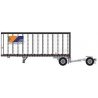 28′ Pup Van Trailer with Converter Dolly - Assembled -- YRC Worldwide 2 (white, orange, blue, gra, N, Trainworx Inc 4289002