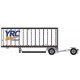 28′ Pup Van Trailer with Converter Dolly - Assembled -- YRC Freight 3 (white, orange, blue), N, Trainworx Inc 4289005