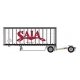28′ Pup Van Trailer with Converter Dolly - Assembled -- Saia 1 (white, red), N, Trainworx Inc 4289201