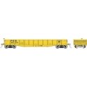 Class G22 Steel Gondola 3-Pack - Ready to Run -- Pennsylvania Railroad (MOW yellow, Three-Rib End), HO, Rapido Trains Inc 194007
