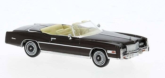 1975 Cadillac Eldorado Convertible - Assembled -- Top Down (metallic brown), HO, Brekina Automodelle 19757