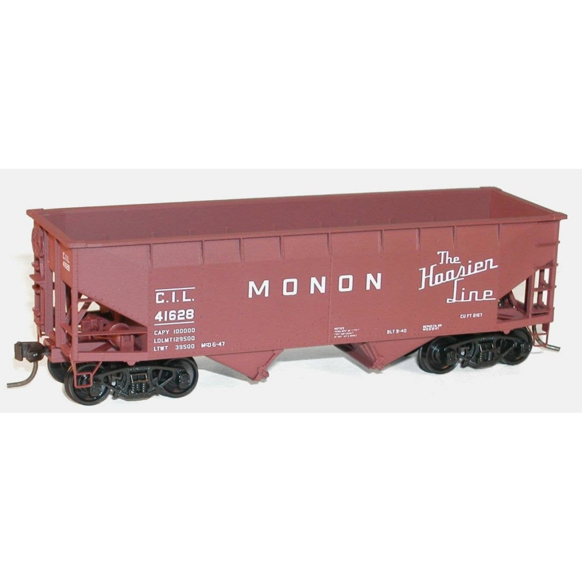 50-Ton Offset-Side 2-Bay Hopper - Kit -- Monon (Boxcar Red, Hoosier Line Slogan), HO, Accurail Inc 7723