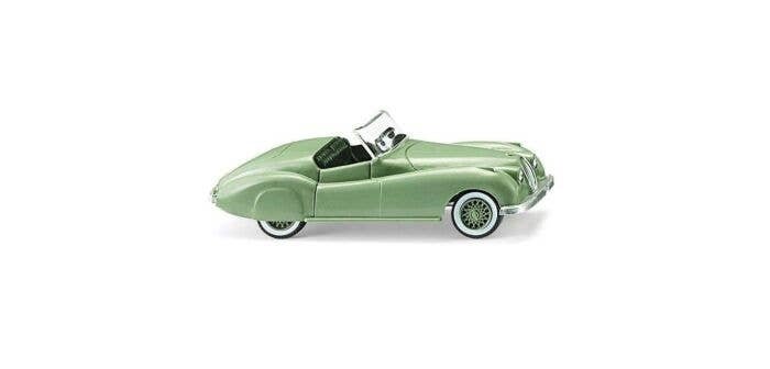 1948-1954 Jaguar XK 120 Roadster Convertible - Assembled -- Top Down (light green), HO, Wiking 80104