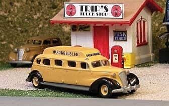 1937 FitzJohn Stretched Chevy Bus - Resin Kit -- Undecorated, HO, Sylvan Scale Models SE06
