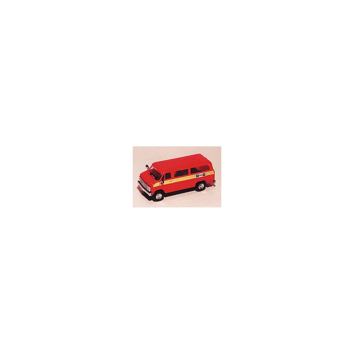 Chevrolet Van SDA - Emergency - Fire Vehicles -- Fire Stockholm 102 (red, Yellow Stripe ′Call, HO, Trident Miniatures 90210