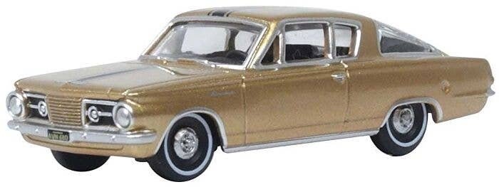 1965 Plymouth Barracuda - Assembled -- Gold, HO, Oxford Diecast 87PB65001