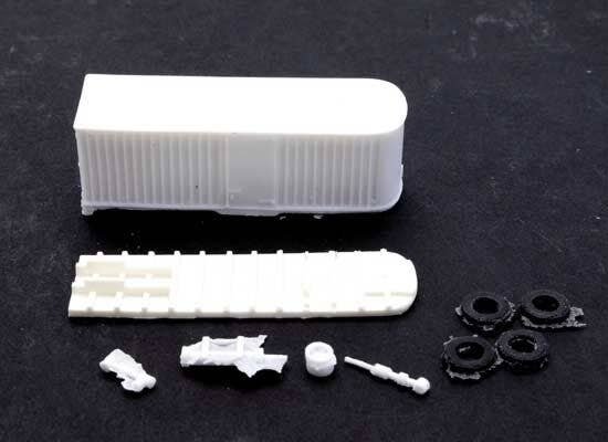 1954 Pennsylvania Railroad 26′ Fruehauf Dura Van Piggyback Trailer - Resin Kit -- Undecorated, N, Sylvan Scale Models TN002