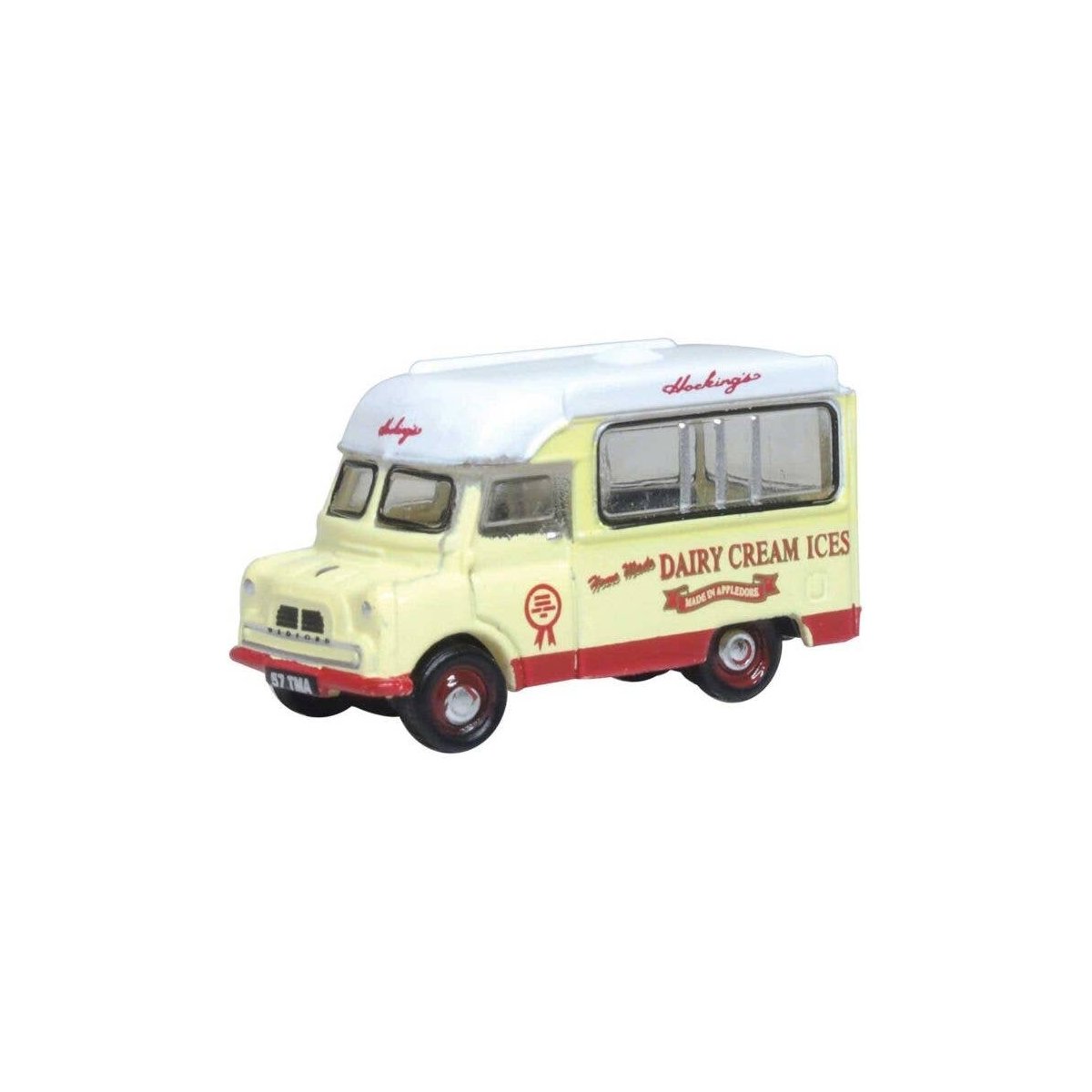 1952 Bedford Ice Cream Van - Assembled -- Hocking′s Ice Cream (cream, red, white), N, Oxford Diecast NCA030