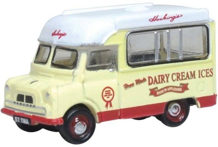 1952 Bedford Ice Cream Van - Assembled -- Hocking′s Ice Cream (cream, red, white), N, Oxford Diecast NCA030