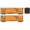 Class R-40-27 Steel Reefer 6-Pack - Ready to Run -- Pacific Fruit Express Set 1 (1966 Scheme, orange, black, silver, Large Lett,