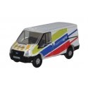 Ford Transit Van with Short Wheelbase, Low Roof - Assembled -- National Grid (white, green, purpl, N, Oxford Diecast NFT035