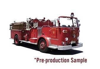 Crown Firecoach Fire Truck - Assembled -- Los Angeles Country Fire Department Engine 51 (red), 1/50, Iconic Replicas 500544