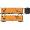 Class R-40-27 Steel Reefer - Ready to Run -- Pacific Fruit Express Set 1 (1966 Scheme, orange, black, silver, Large Lett, HO, Ra