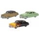 1949 Mercury 8 Coupe 3-Pack - Assembled -- 70th Anniversary Set (1 Each: green, beige, Black w, HO, Oxford Diecast 87SET002