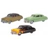 1949 Mercury 8 Coupe 3-Pack - Assembled -- 70th Anniversary Set (1 Each: green, beige, Black w, HO, Oxford Diecast 87SET002