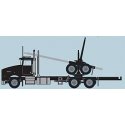 Kenworth T800 Log Truck with Trailer - Assembled -- Black, N, Trainworx Inc 48081