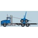 Kenworth T800 Log Truck with Trailer - Assembled -- Blue, Black, N, Trainworx Inc 48084