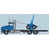 Kenworth T800 Log Truck with Trailer - Assembled -- Blue, Black, N, Trainworx Inc 48084