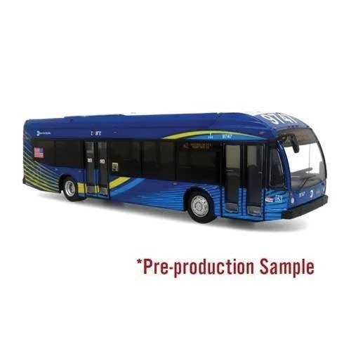 Nova Bus LFSH Transit Bus - Assembled -- New York MTA (blue, yellow), HO, Iconic Replicas 870635