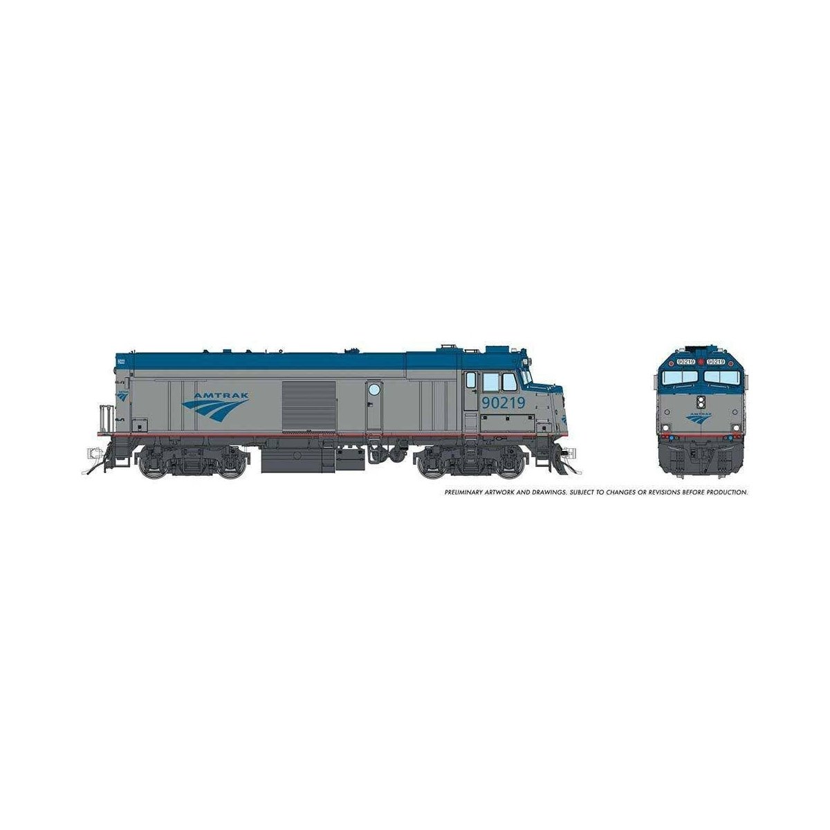 Amtrak NPCU Cabbage Cab Car - Sound and DCC -- Amtrak 90219 (Phase V, silver, blue), HO, Rapido Trains Inc 81517