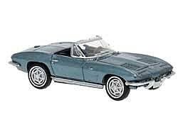 Chevrolet Corvette C2 Convertible - Assembled -- Metallic Turquoise, HO, Brekina Automodelle 18027
