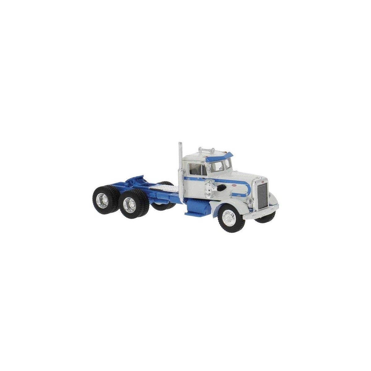 1955 Peterbilt 281 Semi Tractor Only - Assembled -- White, Blue, HO, Brekina Automodelle 85761