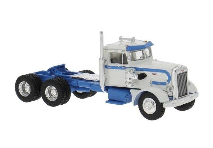 1955 Peterbilt 281 Semi Tractor Only - Assembled -- White, Blue, HO, Brekina Automodelle 85761