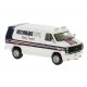 1970s GMC Verdura Cargo Van - Assembled -- Rothmans Opel Teams (white, black, red), HO, Brekina Automodelle 18257