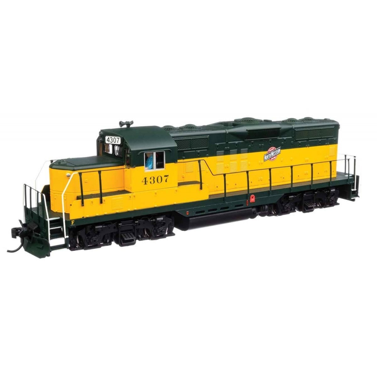 EMD GP9 Phase II with Chopped Nose - ESU(R) Sound and DCC -- Chicago & North Western(TM) 4307 (green, yellow), HO, WalthersMainl