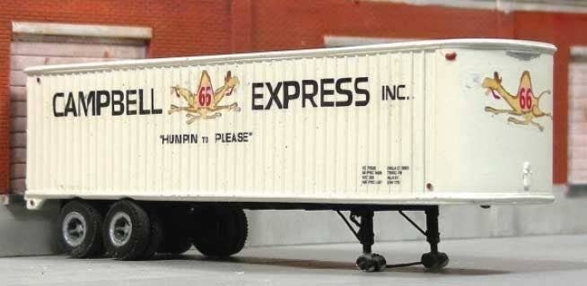 34′ Fruehauf Duravan Dry Van Trailer - Resin Kit -- Unpainted Resin Castings with Campbell E, HO, Sylvan Scale Models T0051