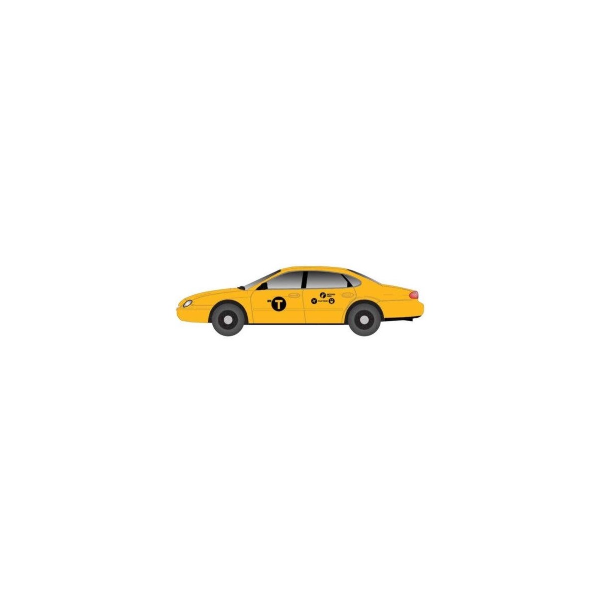 1996 Ford Taurus 4-Door Sedan 2-Pack - Assembled -- City Taxi (yellow, black), N, Atlas Model Railroad Co. 60000164
