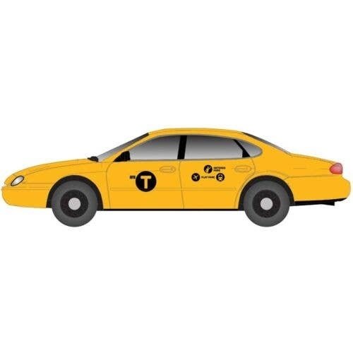 1996 Ford Taurus 4-Door Sedan 2-Pack - Assembled -- City Taxi (yellow, black), N, Atlas Model Railroad Co. 60000164