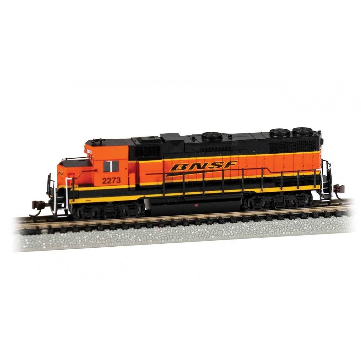 EMD GP38-2 Dynamic Brakes - Standard DC -- BNSF Railway 2273 (H3, balck orange, Wedge Logo), N, Bachmann Industries 61751