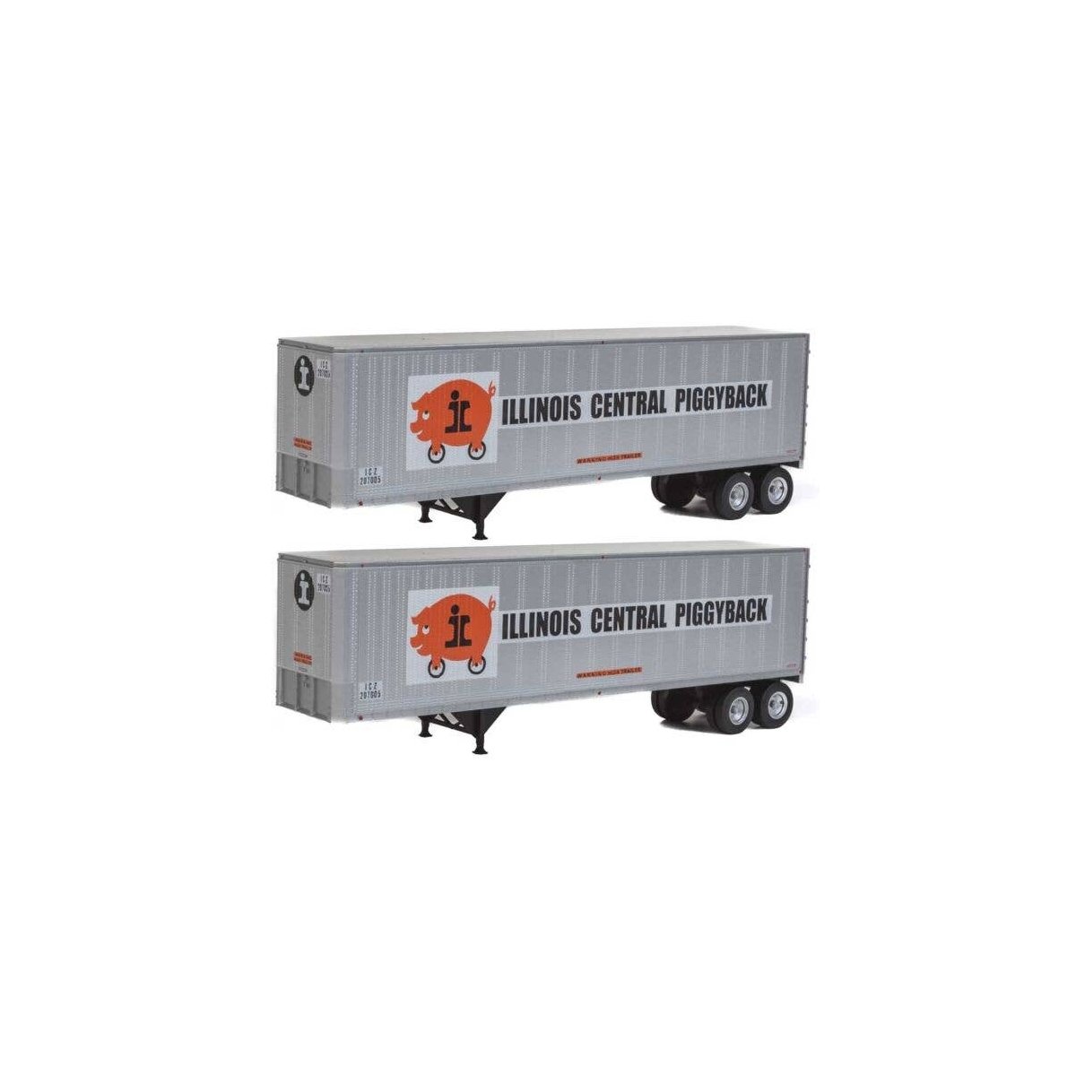 40′ Trailmobile Trailer 2-Pack- Assembled -- Illinois Central, HO, Walthers SceneMaster 2506
