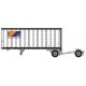 28′ Pup Van Trailer with Converter Dolly - Assembled -- YRC Worldwide 1 (white, orange, blue, gra, N, Trainworx Inc 4289001