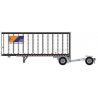28′ Pup Van Trailer with Converter Dolly - Assembled -- YRC Worldwide 1 (white, orange, blue, gra, N, Trainworx Inc 4289001