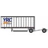 28′ Pup Van Trailer with Converter Dolly - Assembled -- YRC Freight 2 (white, orange, blue), N, Trainworx Inc 4289004