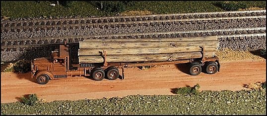 American Truck - (Unpainted Metal Kit) -- 1941 344 Tractor w/Logging Trailer, N, GHQ 56008