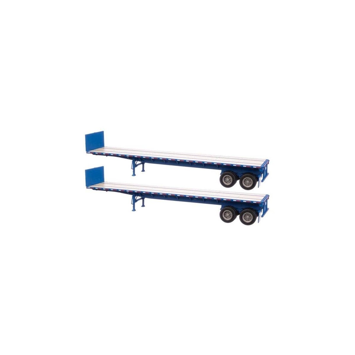 40′ Flatbed Trailer - Ready to Run - 2-Pack -- Blue, HO, Walthers SceneMaster 2701