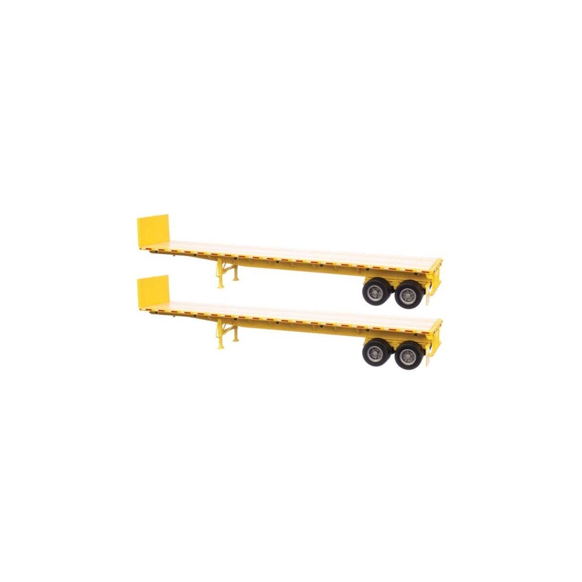 40′ Flatbed Trailer - Ready to Run - 2-Pack -- Yellow, HO, Walthers SceneMaster 2702