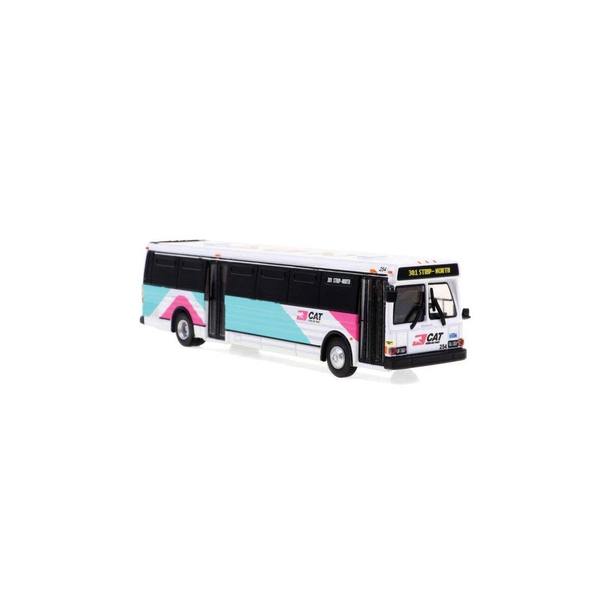 Grumman 870 Transit Bus - Assembled -- Las Vegas Metro (blue, purple, white, black, Destination, HO, Iconic Replicas 870410