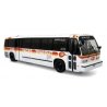 1987-1994 TMC RTS Transit Bus - Assembled -- Las Vegas, Nevada (white, orange, yellow), HO, Iconic Replicas 870401