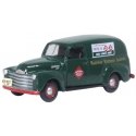 1950 Chevrolet 3100 Panel Van - Assembled -- Railway Express Agency REA (green), HO, Oxford Diecast 87CV50005