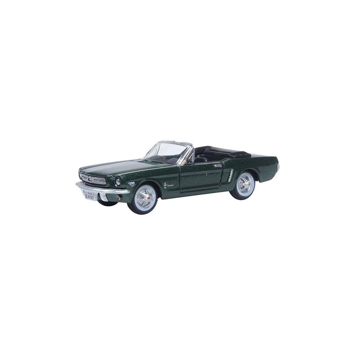 1965 Ford Mustang Convertible - Assembled -- Top Down (Ivy Green), HO, Oxford Diecast 87MU65006