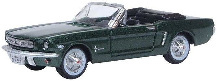 1965 Ford Mustang Convertible - Assembled -- Top Down (Ivy Green), HO, Oxford Diecast 87MU65006