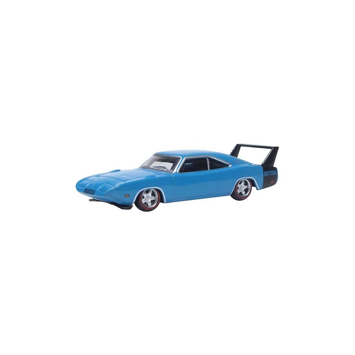 1969 Dodge Charger Daytona - Assembled -- Bright Blue, Black, HO, Oxford Diecast 87DD69004